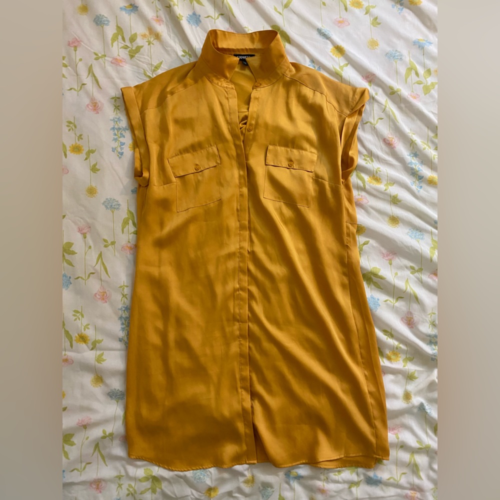 Gold express shirt dress